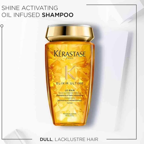 Kérastase Elixir Ultime, Oil-infused Shine Shampoo, For Dull Hair, With 5 Precious Oils, Elixir Ultime Bain, 250 ml