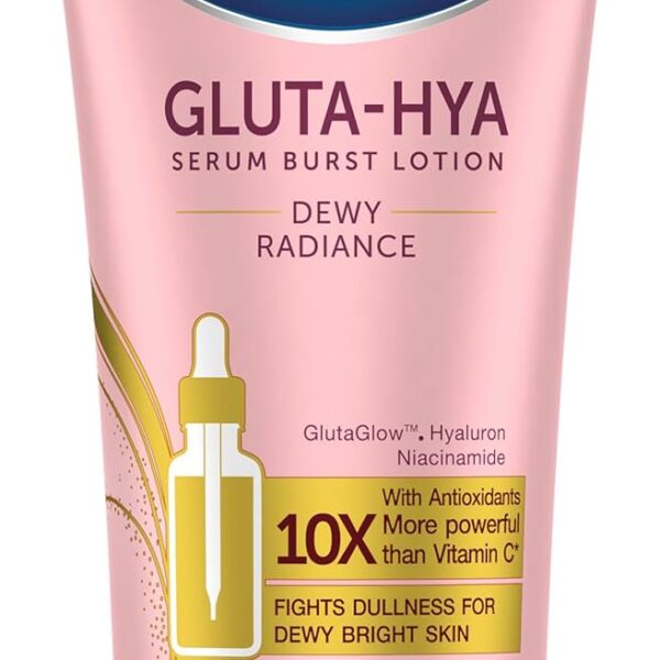 Vaseline Gluta-Hya Dewy Radiance Serum Burst Lotion Moisturiser – Body Lotion with GlutaGlow™, Niacinamide, Hyaluron & Antioxidants 10x Stronger Than Vitamin C*, For Radiant, Dewy Skin in 5 Days 200ml